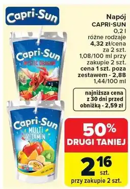 Carrefour Napój CAPRI-SUN 0,2 l różne rodzaje oferta