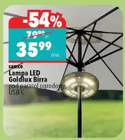Biedronka Lampa LED Goldlux Birra pod parasolem ogrodowym USB-C oferta
