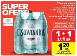 Carrefour Woda mineralna CISOWIANKA 6 x 1,5 l różne rodzaje oferta