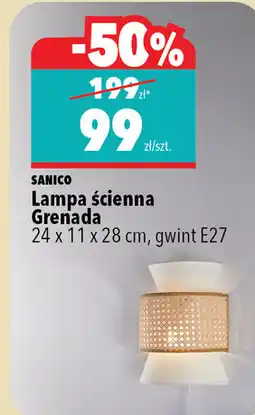 Biedronka Lampa ścienna Sanico Grenada, 24 x 11 x 28 cm, gwint E27 oferta