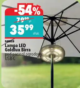 Biedronka Lampa LED Goldlux Birra pod parasol ogrodowy, USB-C SANICO oferta