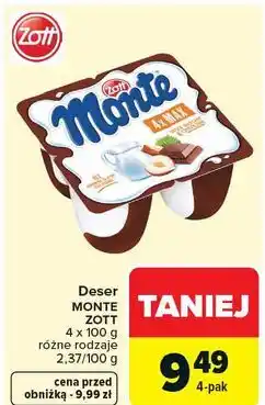 Carrefour Deser mleczno-czekoladowy z orzechami Zott Monte Max oferta