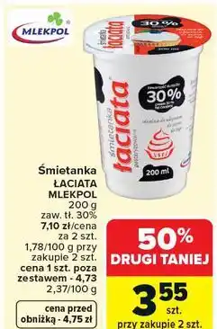 Carrefour Śmietana 30% Łaciata oferta