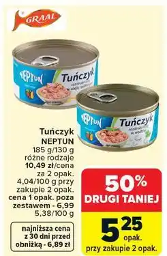 Carrefour Tuńczyk rozdrobniony w oleju roślinnym Neptun oferta