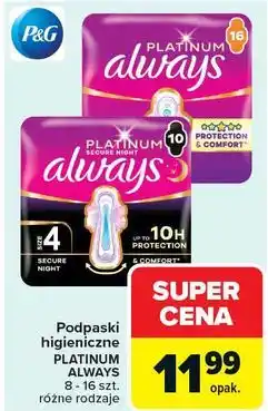 Carrefour Podpaski normal Always Platinum oferta