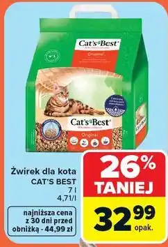 Carrefour Żwirek dla kota original Cat's Best oferta