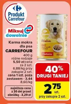 Carrefour Karma mięsne kawałki w galarecie z wołowiną Carrefour Companino oferta
