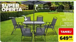 Carrefour Zestaw mebli ogrodowych stół + parasol 6 x krzesła oferta