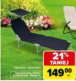 Carrefour Leżanka z daszkiem przeciwsłonecznym czarna oferta