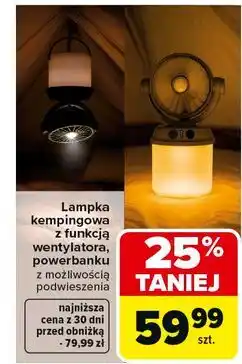 Carrefour Lampka kempingowa z funkcją wentylatora i powerbanku oferta
