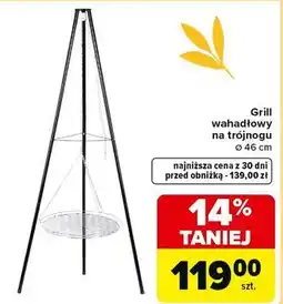 Carrefour Grill wahadłowy na trójnogu 46 cm oferta