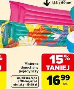 Carrefour Materac dmuchany 1-osobowy oferta