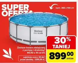 Carrefour Basen stelażowy steel pro max 366 x 100 cm Bestway oferta