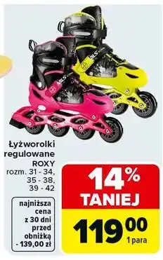 Carrefour Łyżworolki regulowane roxy rozm. 39-42 Nils oferta
