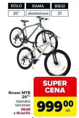 Carrefour Rower mtb 26 21 biegowy oferta
