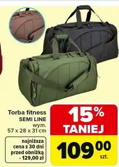 Carrefour Torba fitness 57 x 28 31 cm Semi Line oferta