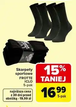 Carrefour Skarpety męskie frotte 39-42 czarne Iclo oferta