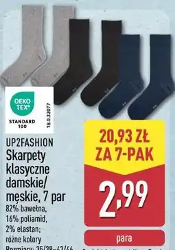ALDI UP2FASHION Skarpety klasyczne damskie/męskie, 7 par oferta