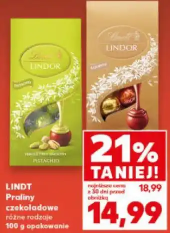 Kaufland LINDT Praliny czekoladowe różne rodzaje 100 g opakowanie oferta