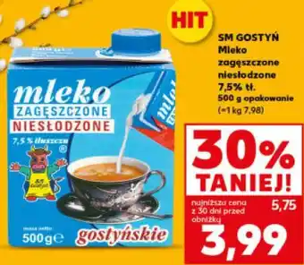 Kaufland SM GOSTYŃ Mleko zagęszczone niesłodzone 7,5% tł oferta