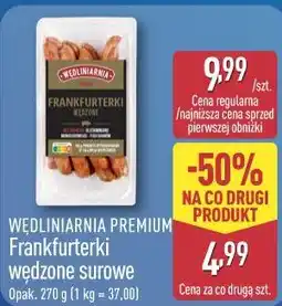 ALDI Frankfurterki wędzone surowe WĘDLINIARNIA PREMIUM oferta