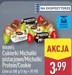 ALDI Cukierki Michałki pistacjowe/Michałki Protein/Cookie WAWEL oferta