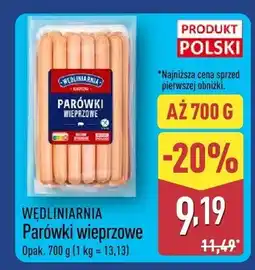 ALDI Parówki wiejskie oferta