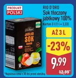 ALDI Sok tłoczony jabłkowy 100% oferta