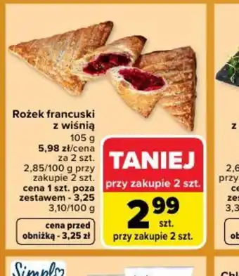 Carrefour Market Rożek francuski z wiśnią oferta