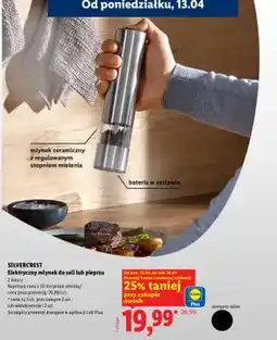 Lidl Elektryczny młynek do soli lub pieprzu oferta