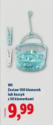 Lidl Zestaw 100 klamerek lub koszyk z 50 klamerkami oferta