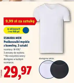 Lidl Podkoszulki męskie z bawełny, 3 sztuki oferta
