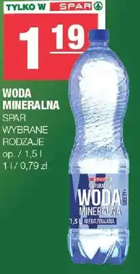 Spar Woda mineralna wybrane rodzaje oferta