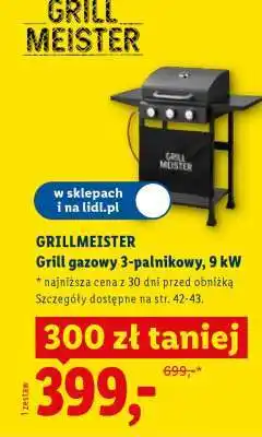 Grillmeister Grill gazowy 3-palnikowy, 9 kW