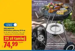 Lidl GRILLMEISTER Grill kulisty z pokrywą, Ø 34 cm oferta