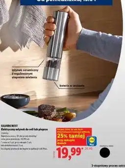Lidl SILVERCREST Elektryczny młynek do soli lub pieprzu oferta
