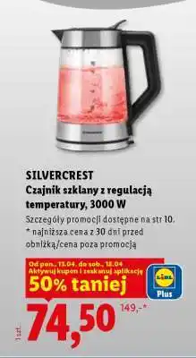 Lidl SILVERCREST Czajnik szklany z regulacją temperatury, 3000 W oferta