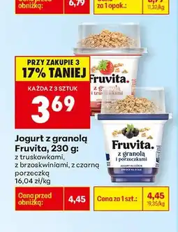 Biedronka Jogurt z granolą z truskawkami, z brzoskwiniami, z czarną porzeczką oferta