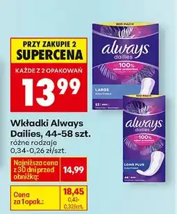 Biedronka Wkładki Dailies oferta