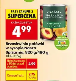 Biedronka Brzoskwinie połówki w syropie oferta