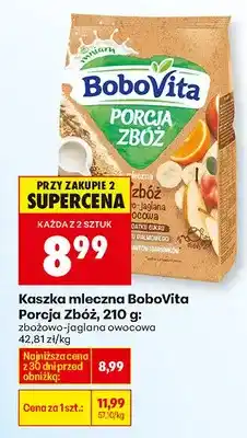 Biedronka Kaszka mleczna porcja zbóż zbożowo-jaglana owocowa oferta