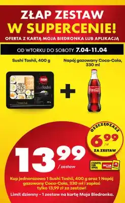 Biedronka Zestaw: sushi 400g + napój gazowany 330ml oferta