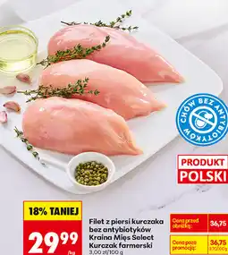 Biedronka Filet z piersi kurczaka bez antybiotyków Kraina Mięs Select Kurczak farmerski oferta
