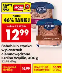 Biedronka Schab lub szynka w plastrach ciemnowędzone Kraina Wędlin oferta