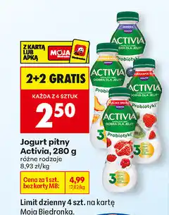 Biedronka Jogurt pitny Activia oferta