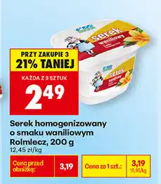 Biedronka Serek homogenizowany o smaku waniliowym Rolmlecz oferta