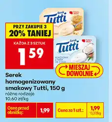 Biedronka Serek homogenizowany smakowy Tutti oferta