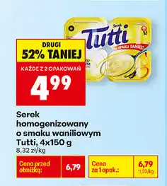 Biedronka Serek homogenizowany o smaku waniliowym Tutti oferta