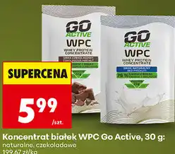Biedronka Koncentrat białek WPC Go Active, 30 g: naturalne, czekoladowe oferta