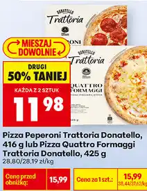 Biedronka Pizza Peperoni Trattoria Donatello, 416 g lub Pizza Quattro Formaggi Trattoria Donatello, 425 g oferta